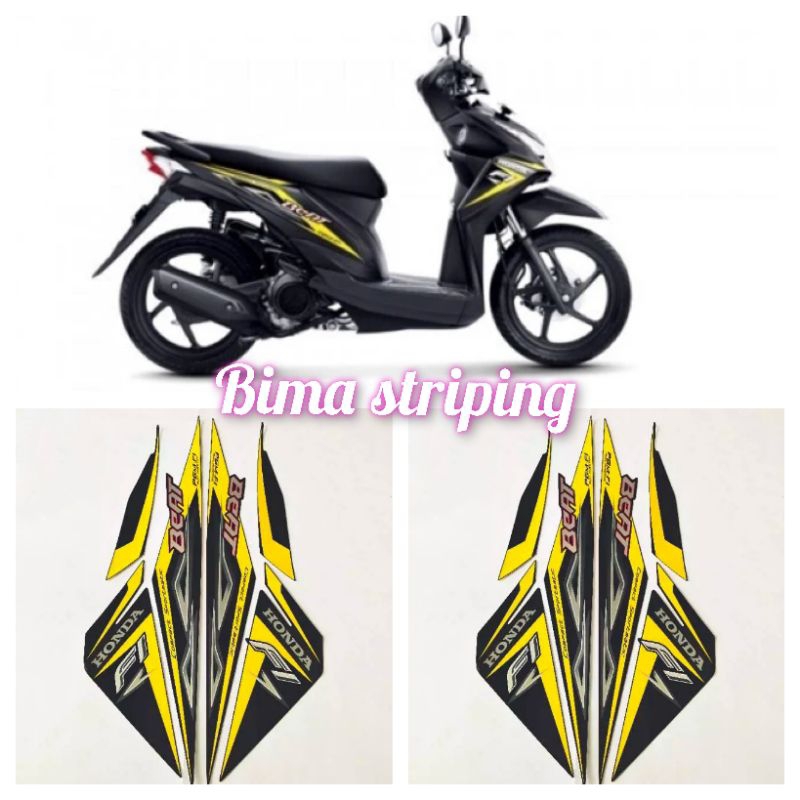Stiker striping list body full set motor Honda Beat F1 2014