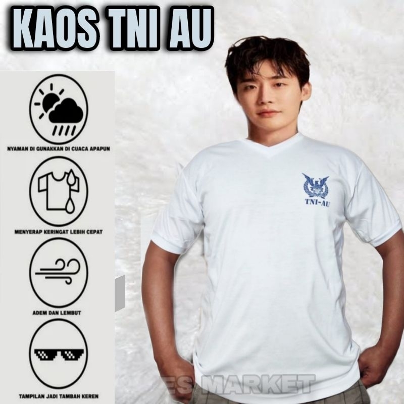 KAOS PUTIH ANGKATN UDARA - KAOS COTTON ANGKATAN UDARA  - KAOS PUTIH  AU