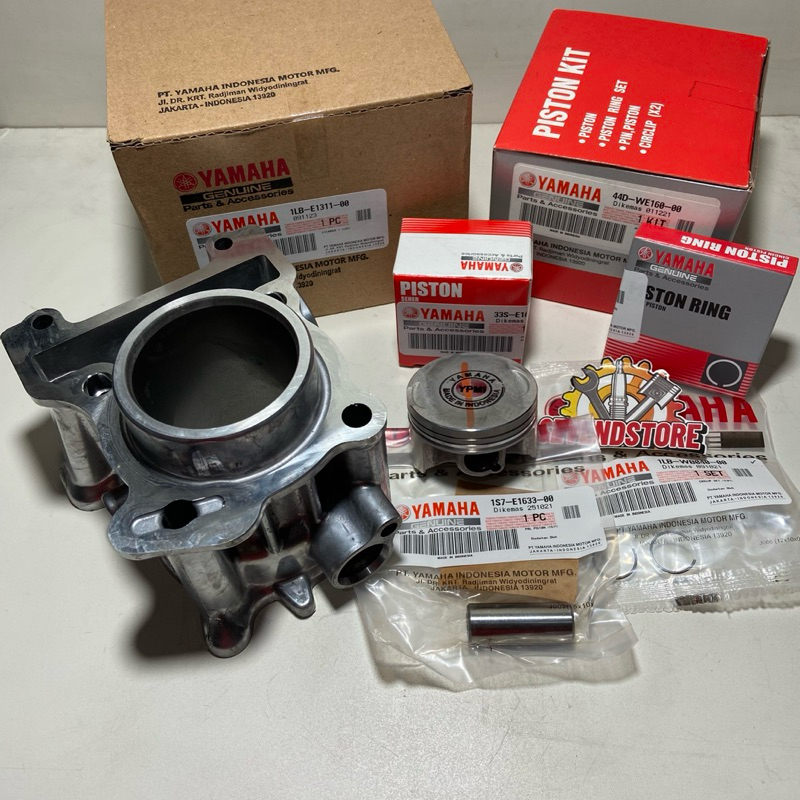 Paket Cylinder Blok Piston Ring Kit 1LB Buring Seher set Yamaha Xeon RC GT125 Aerox 125 Original YGP