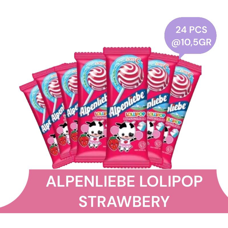 

ALPENLIEBE LOLIPOP STRAWBERRY ISI 24PCS