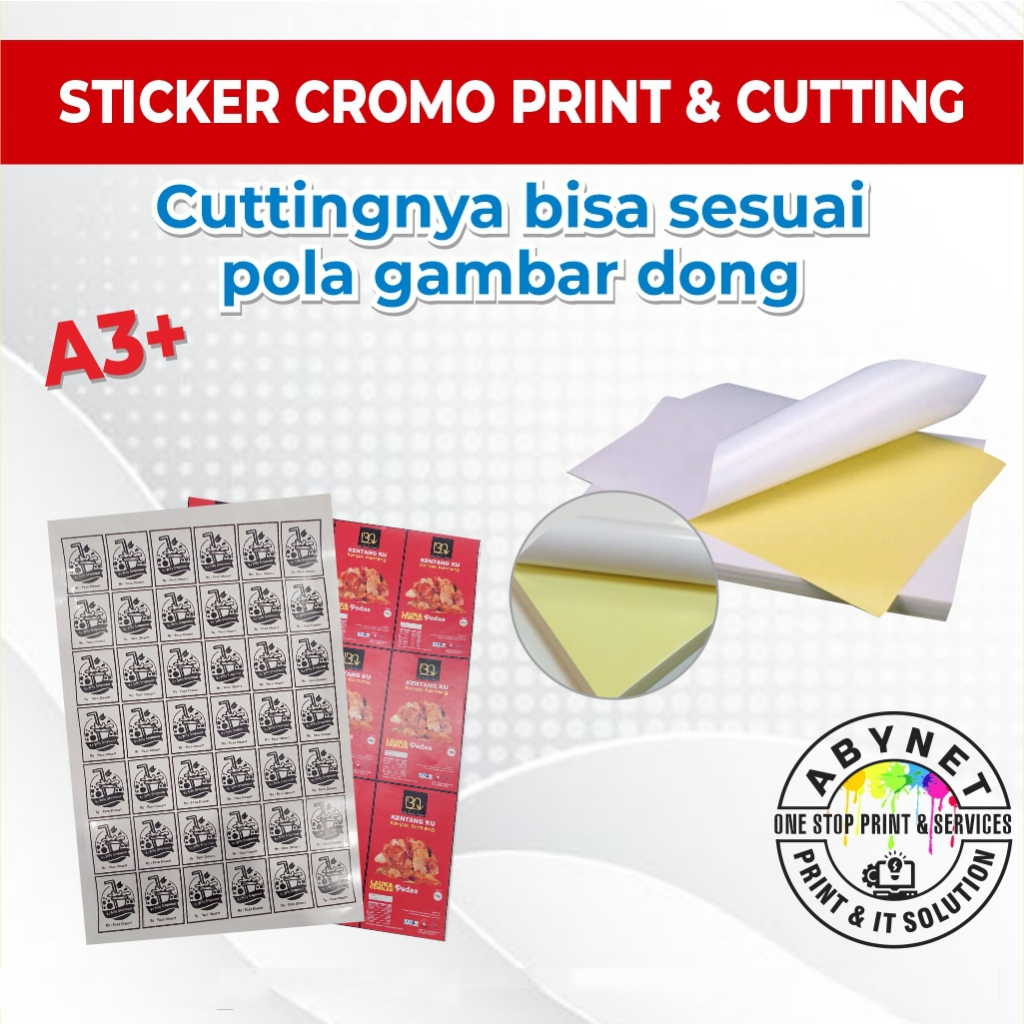 

CETAK STICKER LABEL CROMO A3 + CUTTING PUTUS DIE CUT