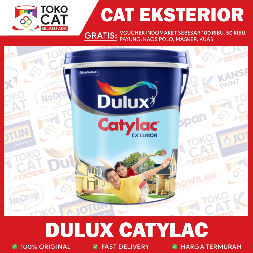 CAT TEMBOK EKSTERIOR | DULUX CATYLAC EKSTERIOR WARNA PUTIH 25 KG | KEMASAN PAIL