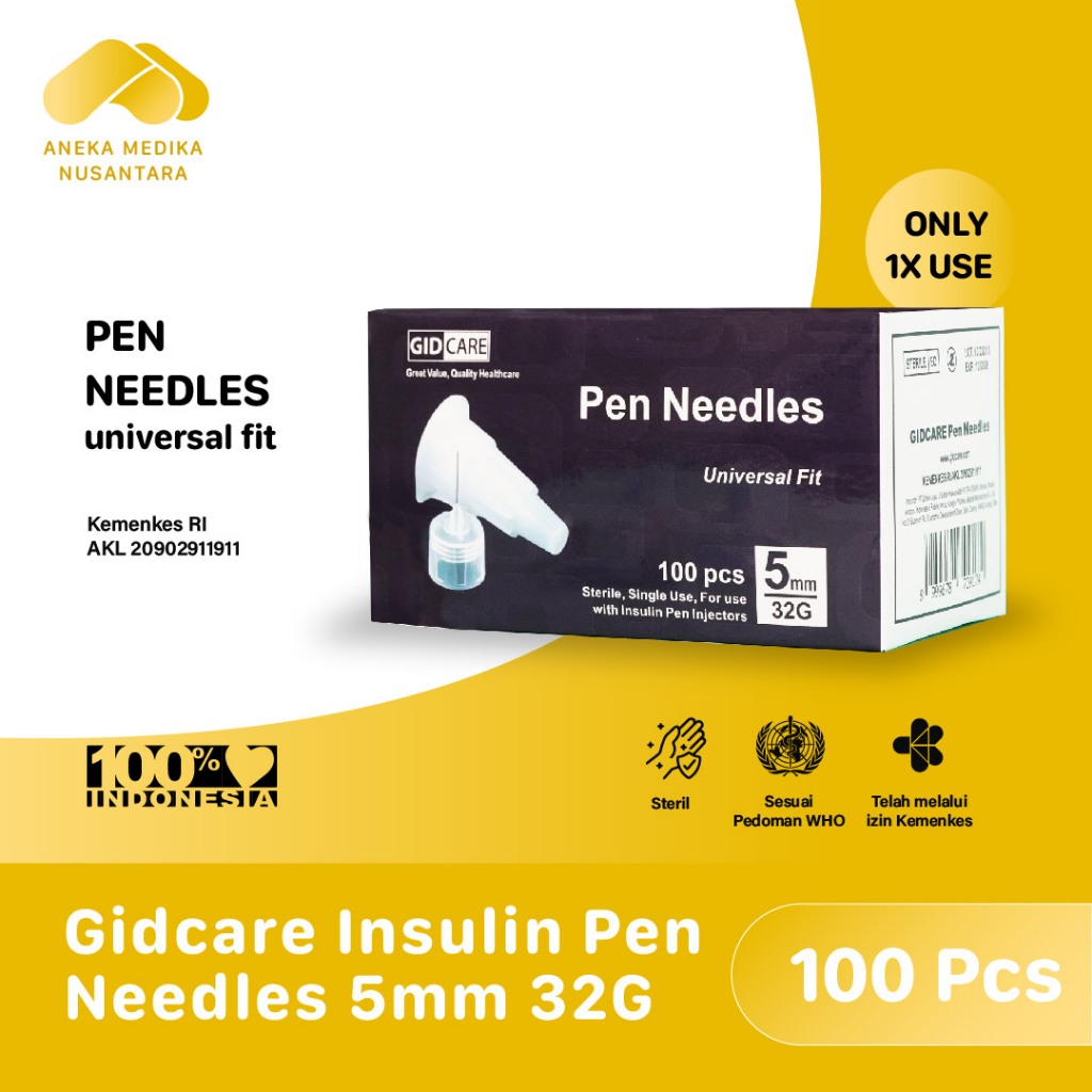 Gidcare Insulin Pen Needles 5 mm 32G [100 pcs]