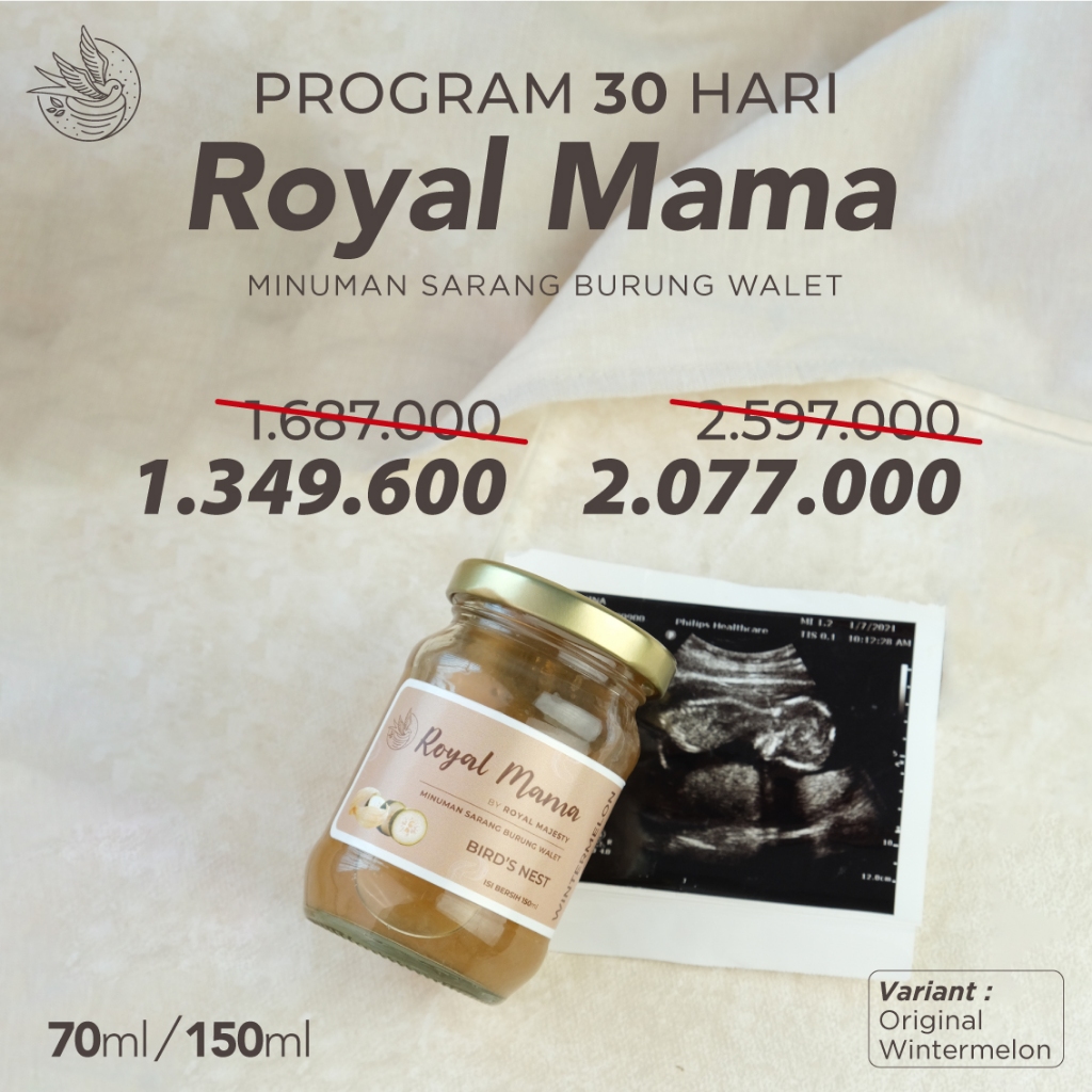 

Program 30 Hari Royal Mama 150ml Minuman Sarang Burung Walet Royal Majesty Bird's Nest