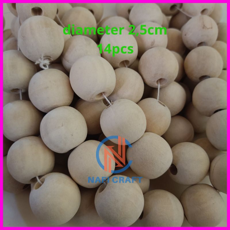 manik kayu macrame 2,5cm mentahan | manik kayu macrame 25mm mentahan | monte kayu macrame 2,5cm ment