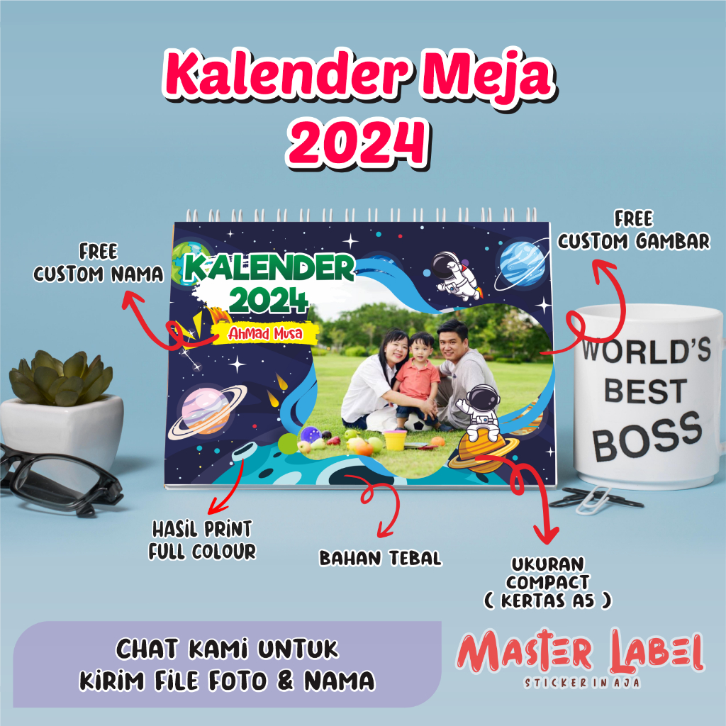 

Kalender 2024 aesthetic custom meja custom foto kalender lucu kalender duduk kalender meja