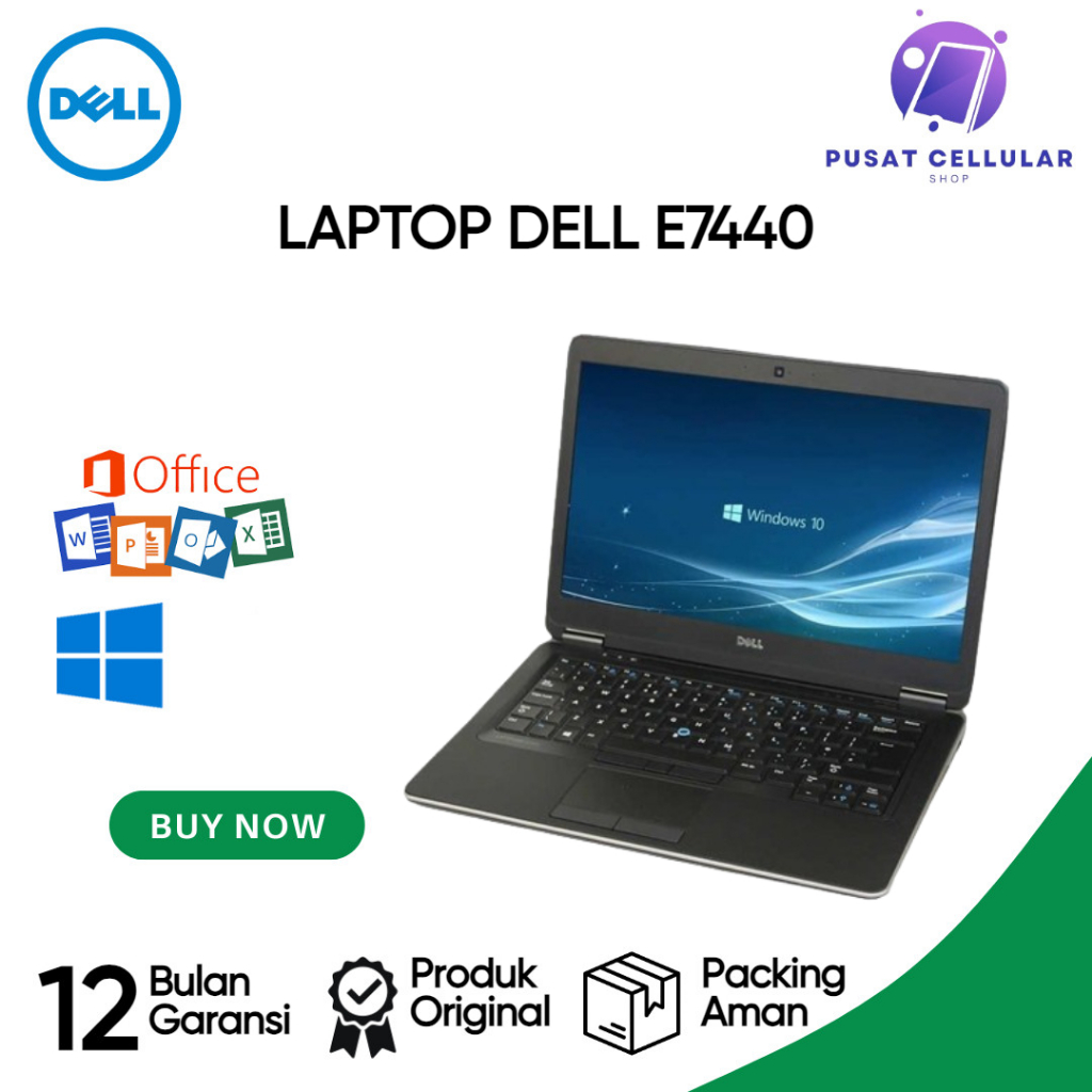 SUPER MULUS - LAPTOP DELL E7440 I7 4TH 8/512 SSD WIND 10 || FREE OFFICE || FREE TAS & MOUSE