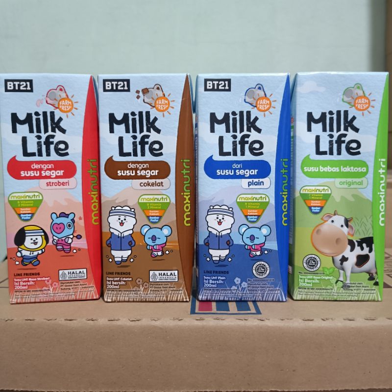 

Milk Life susu UHT 200ml strawbery coklat plain bebas laktosa bisa ekspedisi