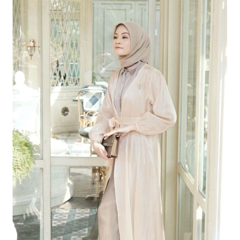 Shimmer Dress Outer - White Cream Vanilla Hijab