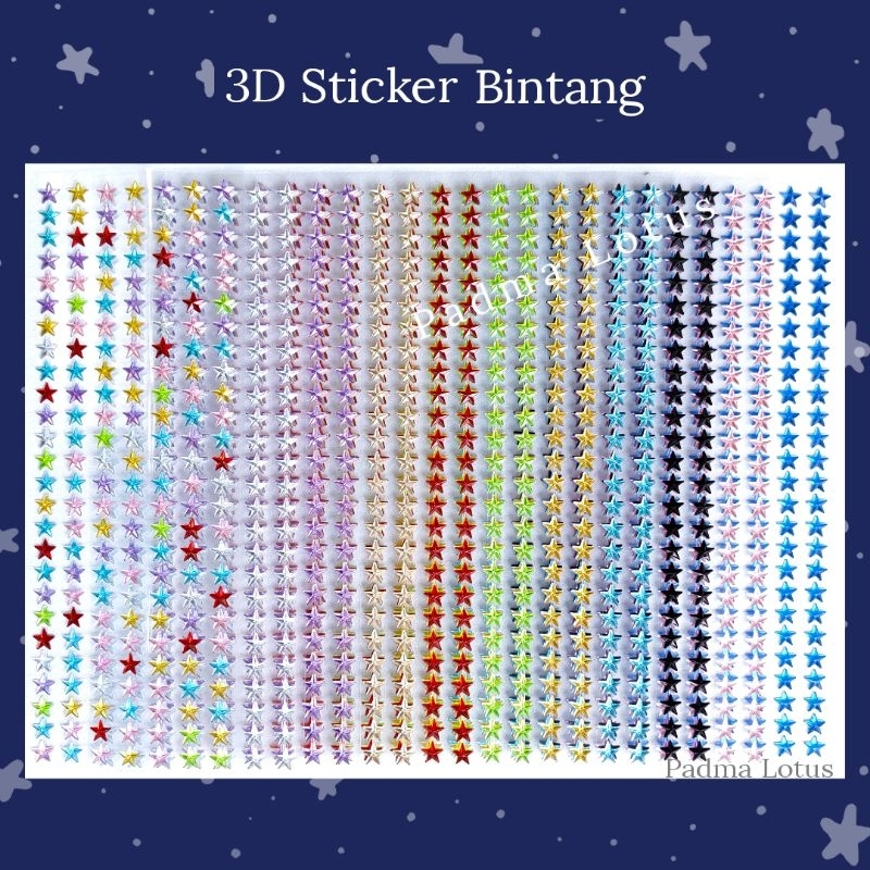 

Sticker Bintang 3D timbul DIY star reward crystal