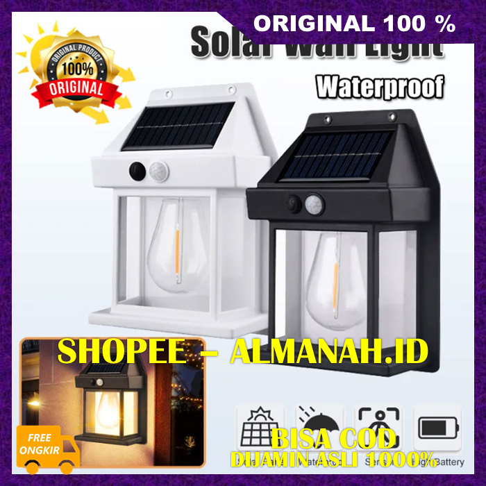 [BISA COD] Lampu LED Surya Panel Sensor Otomatis Lampu Dinding Tenaga Surya Lampu Hias Taman ASLI