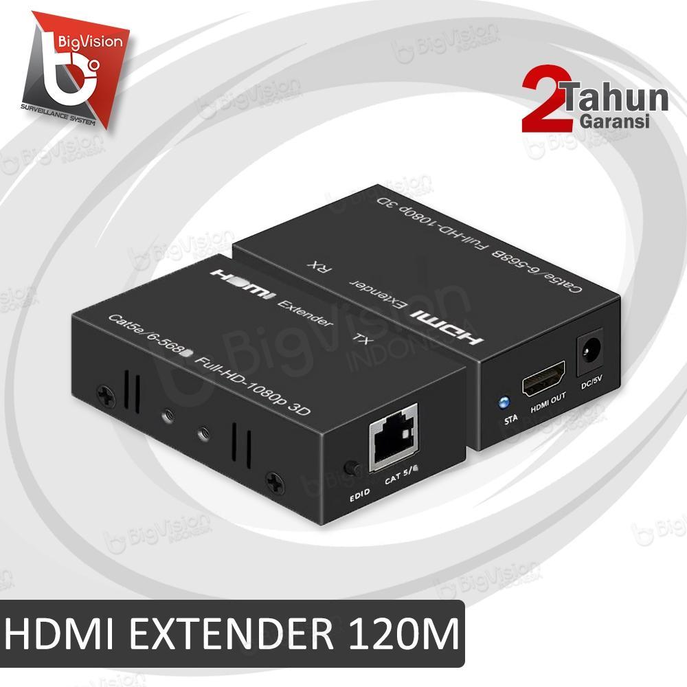 HDMI EXTENDER UP TO 120M LAN CAT 5E-6 KONVETER SAMBUNGAN HDMI 120 METER