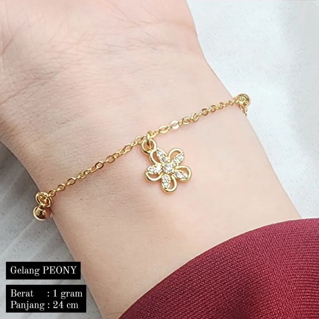 Gelang Peony 1 gram Gelang Dewasa Emas Muda