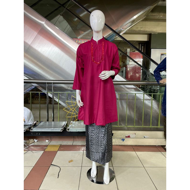 Set Kebaya Tunik +Rok songket /Bahan Katun /Kebaya Pesta