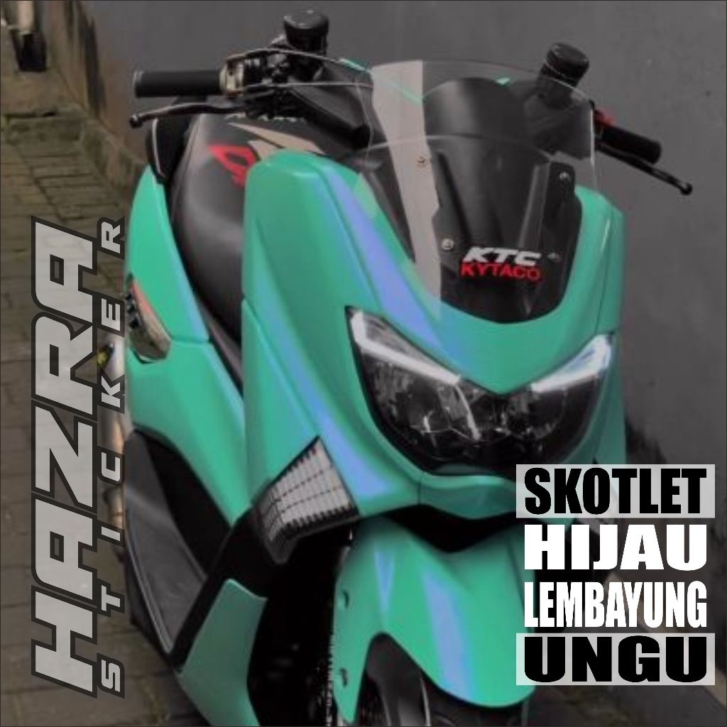 Skotlet sticker motor warna Ice Blue lembayung biru lembayung  premium Lebar 50cm