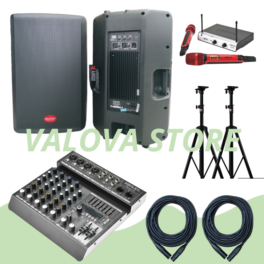Paket speaker aktif baretone max 15H / max15h+ Mixer ashley premium6 Original