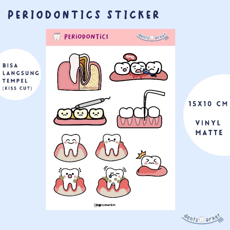 

Periodontics Sticker Sheet / Stiker Periodonsia Scaling Penyakit Periodontal / Merchandise Kedokteran Gigi / Merch Dokter Gigi Dentistry