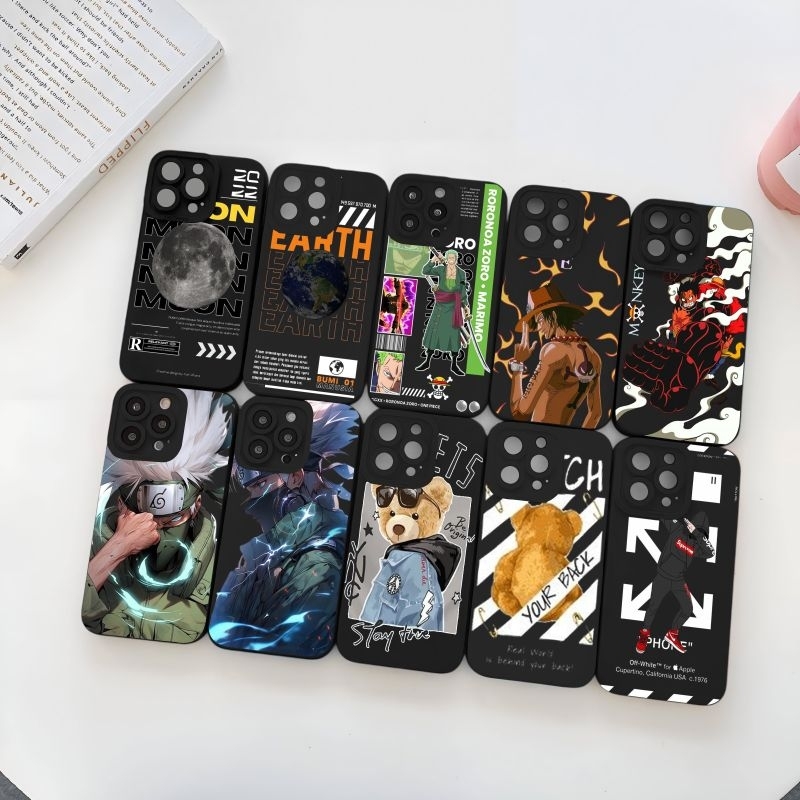 Case one piece moon earth oppo a16 a52 a92 a53 a33 a78 4g reno 10 5g