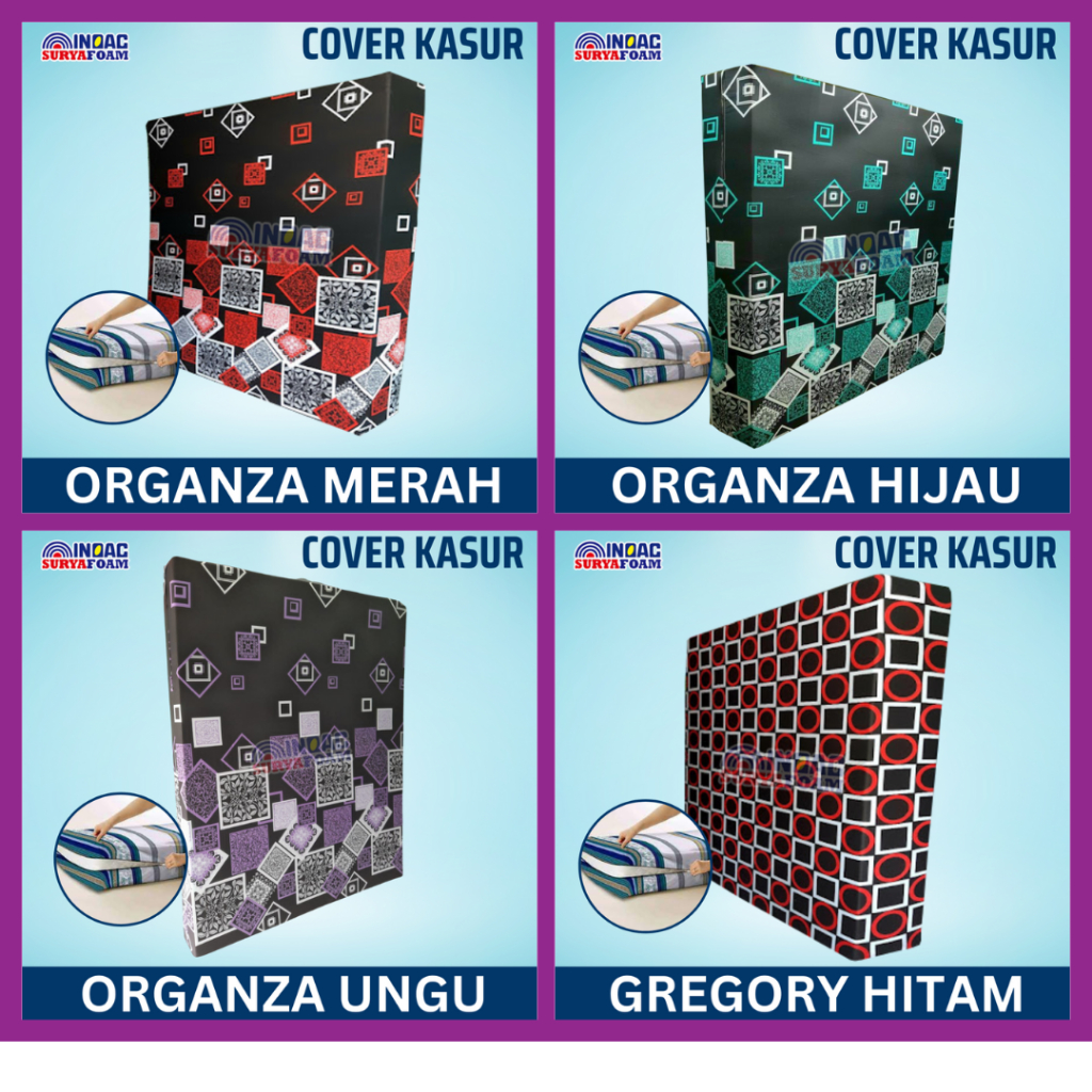 Sarung cover kasur busa resleting 200x200x25 / 180x200x25 / 160x200x25 / 145x200x25 / 120x200x25 / 1