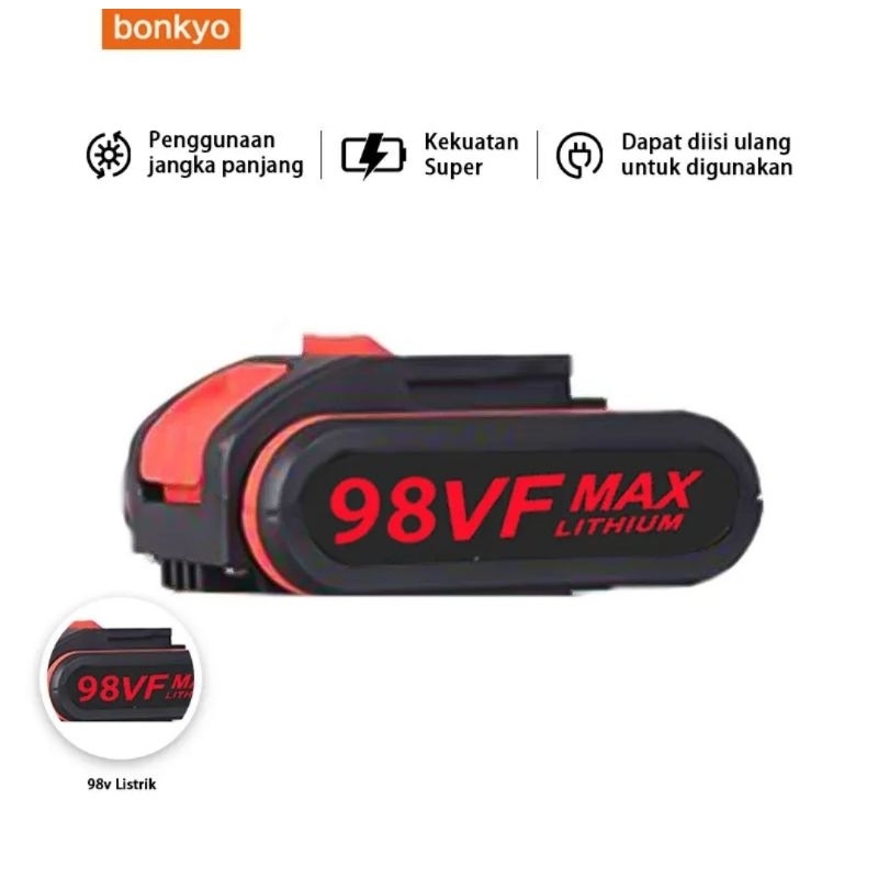 Bonkyo Baterai bor tanpa kabel 98 VF dan 168 VF Electric drill battery