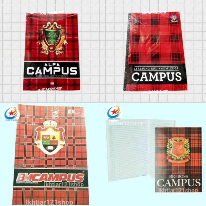 

Paket 10 Pcs BUKU TULIS CAMPUS Berkualitas Ukuran BOXY isi 50 lembar