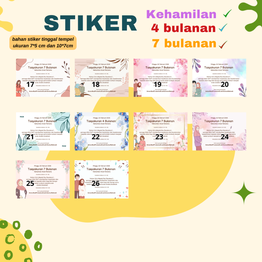 

40pcs stiker kehamilan 7 bulanan