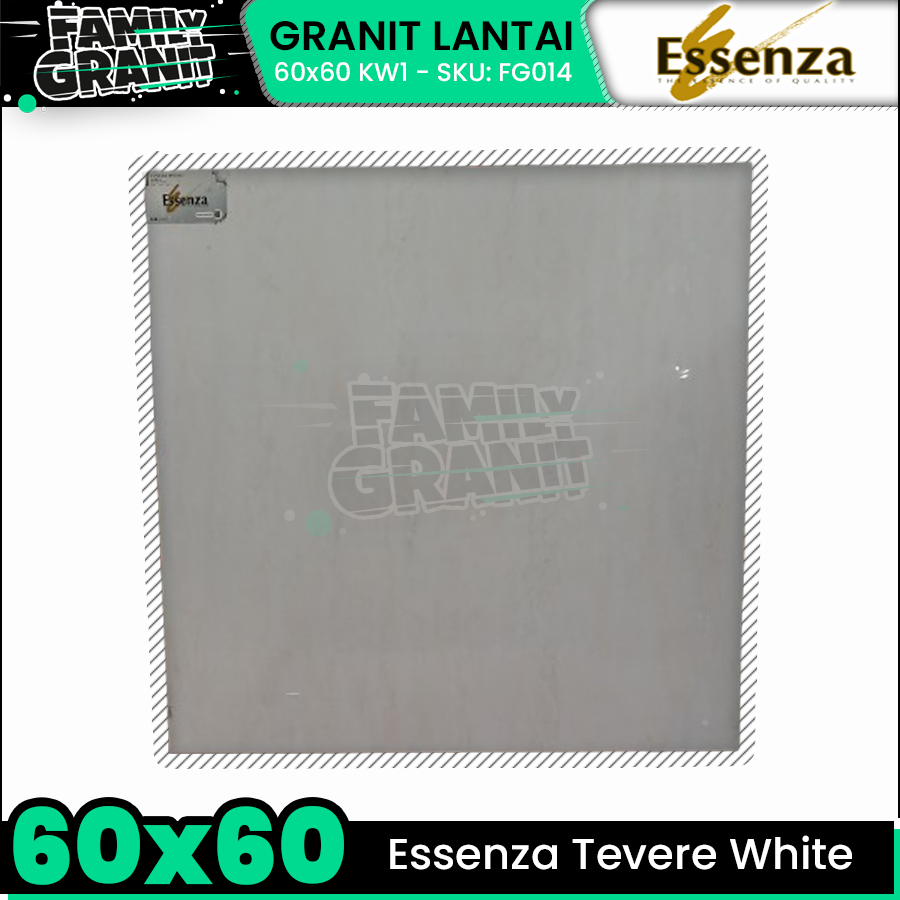 Granit Lantai 60x60 Essenza Tevere White Glossy Motif Putih KW1