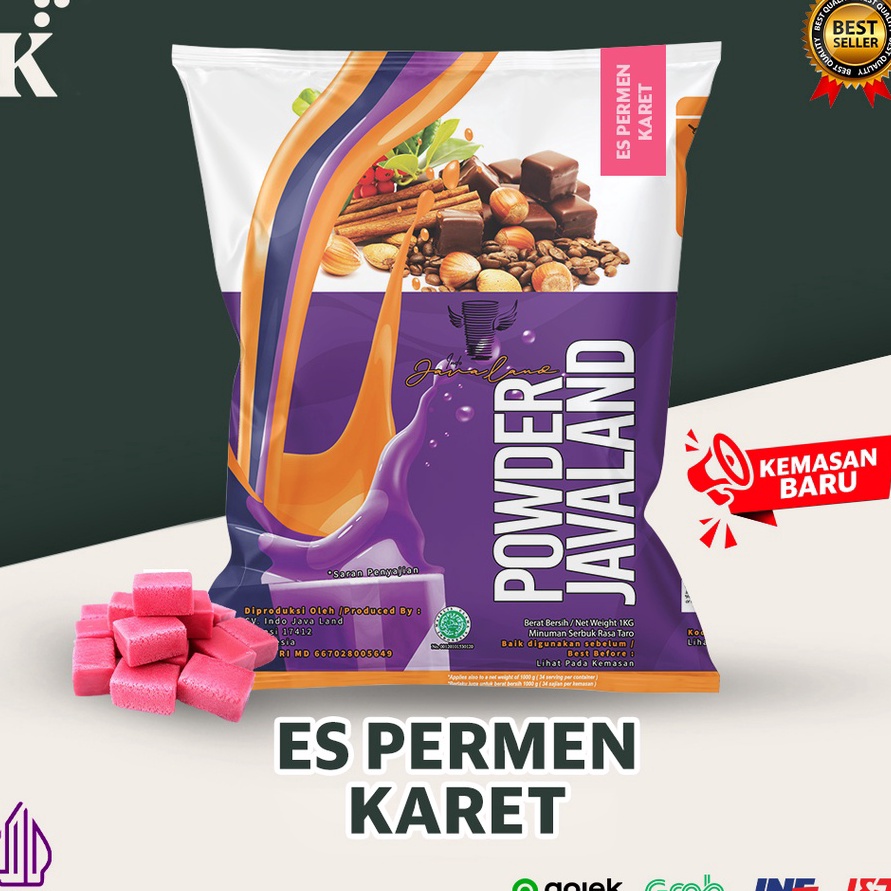

QKWS8524 Dijamin Ori Bubuk Minuman Bubble Drink rasa Es Permen Karet ORIGINAL Javaland 1kg