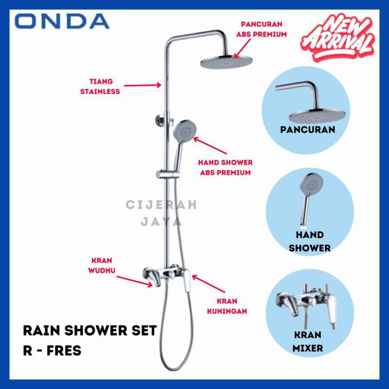 SHOWER COLOUMN SET ONDA R-FRES / SHOWER TIANG PANAS DINGIN ONDA PREMIUM / SHOWER COLOMN PANAS DINGIN