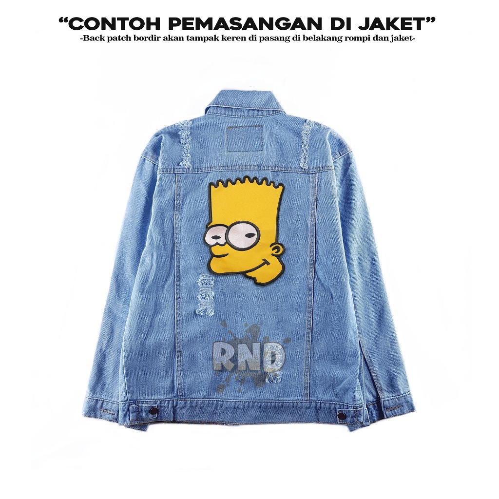 Patch bordir the simpsons back patch bordir patch punggung emblem besar patch iron best quality