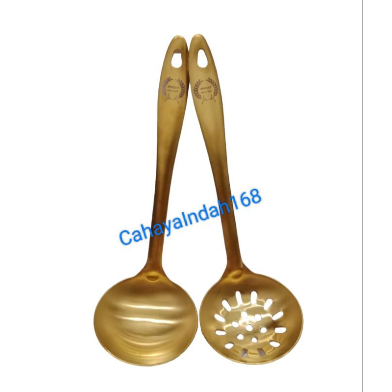 Centong Gold Tebal Mewah/Irus Gold/Irus Centong Emas/Irus Sayur Kuah Sup/Centong Sayur Kuah Sip