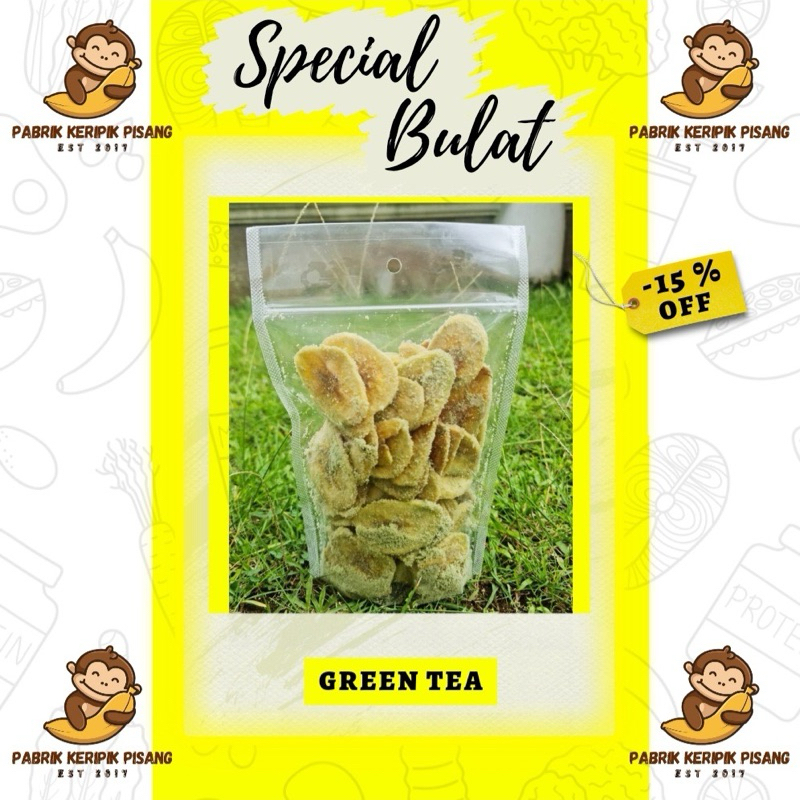 

Keripik Pisang Bulat Rasa Green Tea Khas Lampung Bumbu Premium Aneka Rasa / Keripik Pisang Kepok Bulat Enak Gurih Manis Lezat / Keripik Lampung / Oleh Oleh Lampung / Keripik Pisang Lampung / Keripik Pisang Aneka Rasa