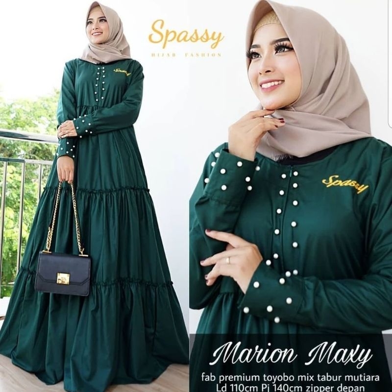 FM03  Gamis Remaja Muslim Wanita - Marion Maxy - Gaun Pesta Mutiara