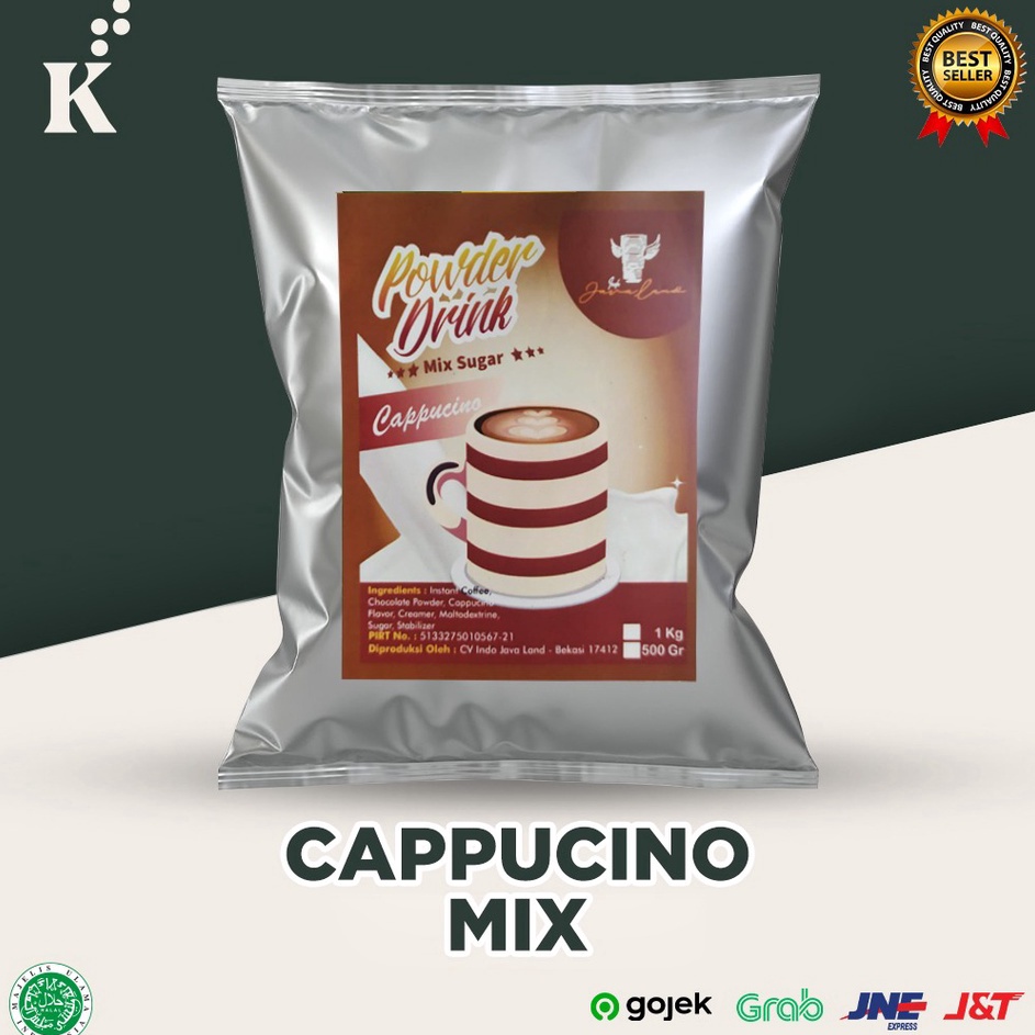 

CPLR2237 TERMURAH Bubuk Minuman Bubble Drink Powder Rasa Cappucino Mix Sugar 1 KG Javaland