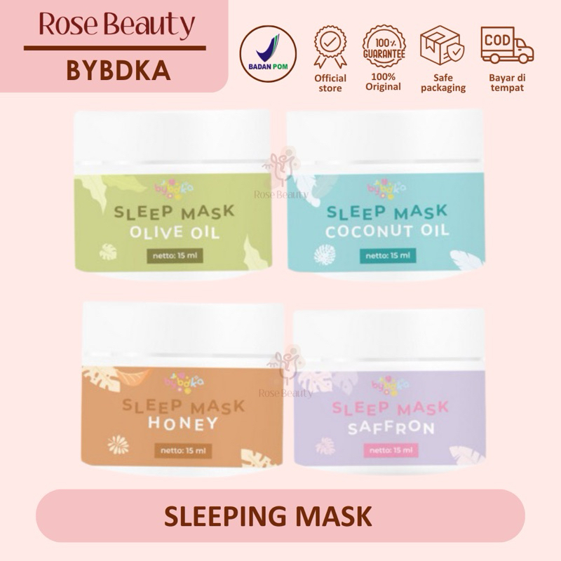 SLEEPING MASK BYBDKA SAFFRON OLIVE OIL HONEY COCONUT OIL