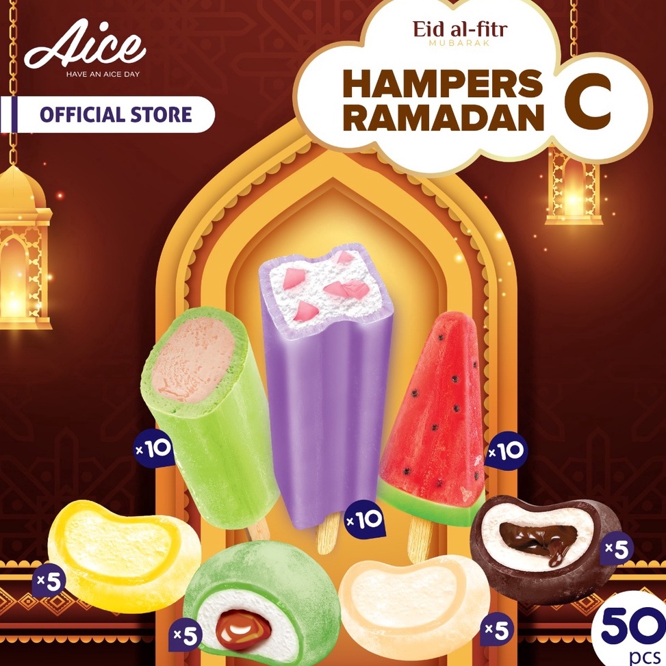 

KZSF3793 Terbaru Paket Aice Ice Cream Hampers Idul Fitri Lebaran Ramadhan C Es krim isi 5 pcs eskrim