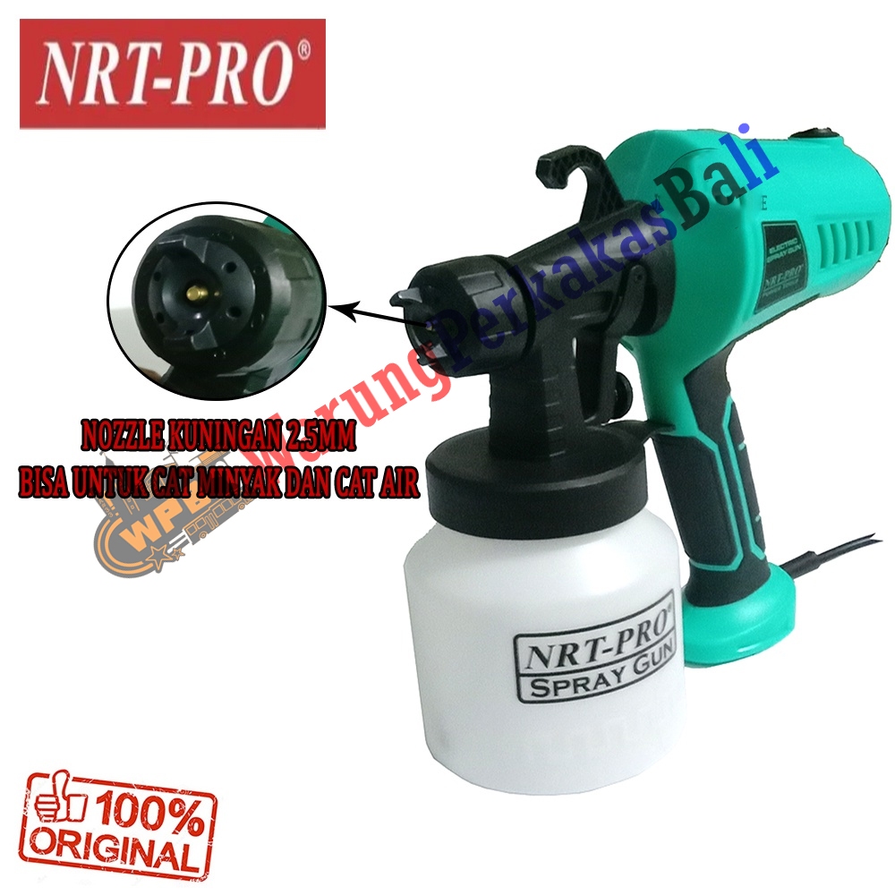 Spray Gun Electrik NRT SE800HD Spet Cat Tembok Besi Spray Gun Listrik 800ML Nozzle 2.5mm Kuningan Pe