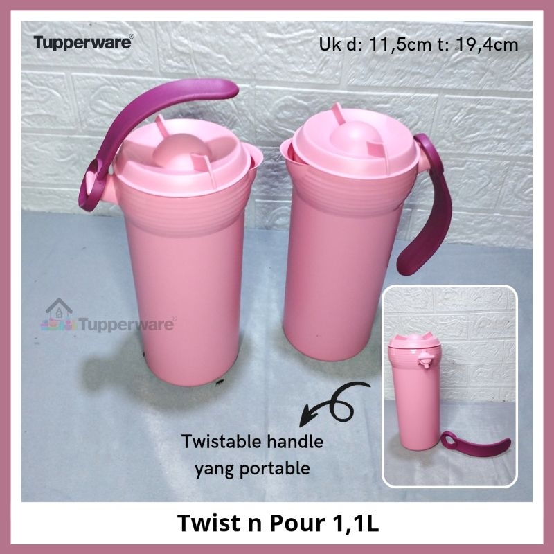 Ceret Tupperware - Twist n Pour 1,1L Pink