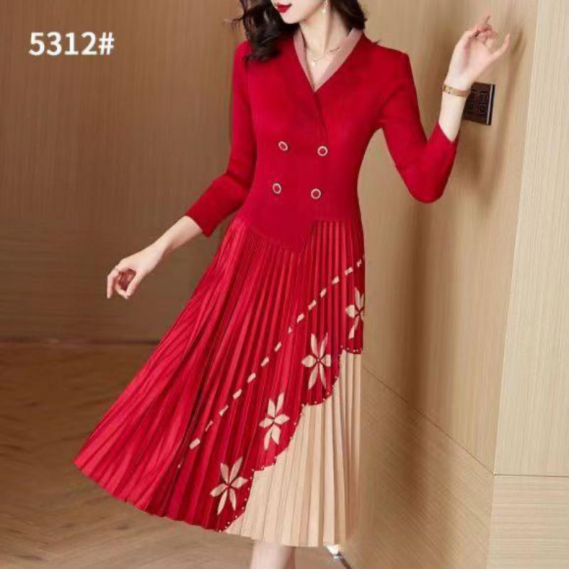 Dress Korea import premiumPanjang 117cmLd 90-120
