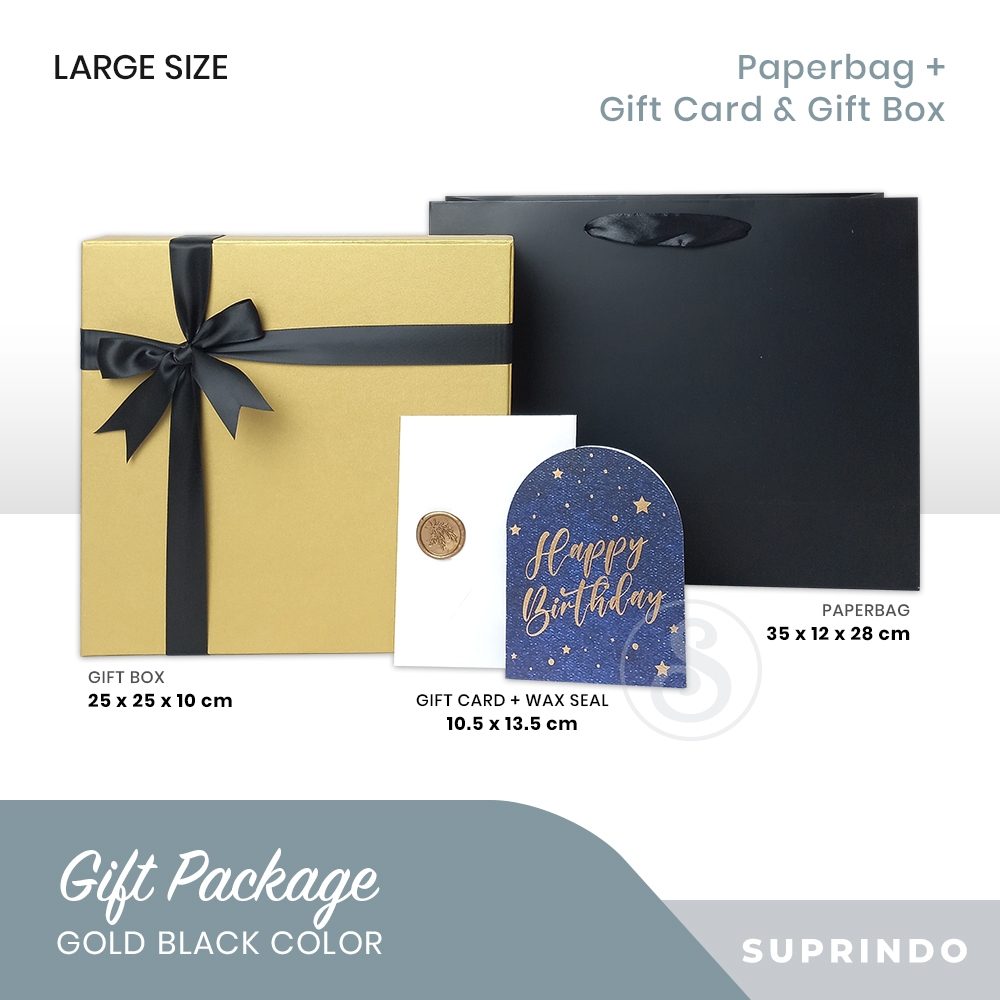 

Premium Gift Set Paper Bag + Kotak Kado + Kartu Ucapan(BESAR, GOLD)