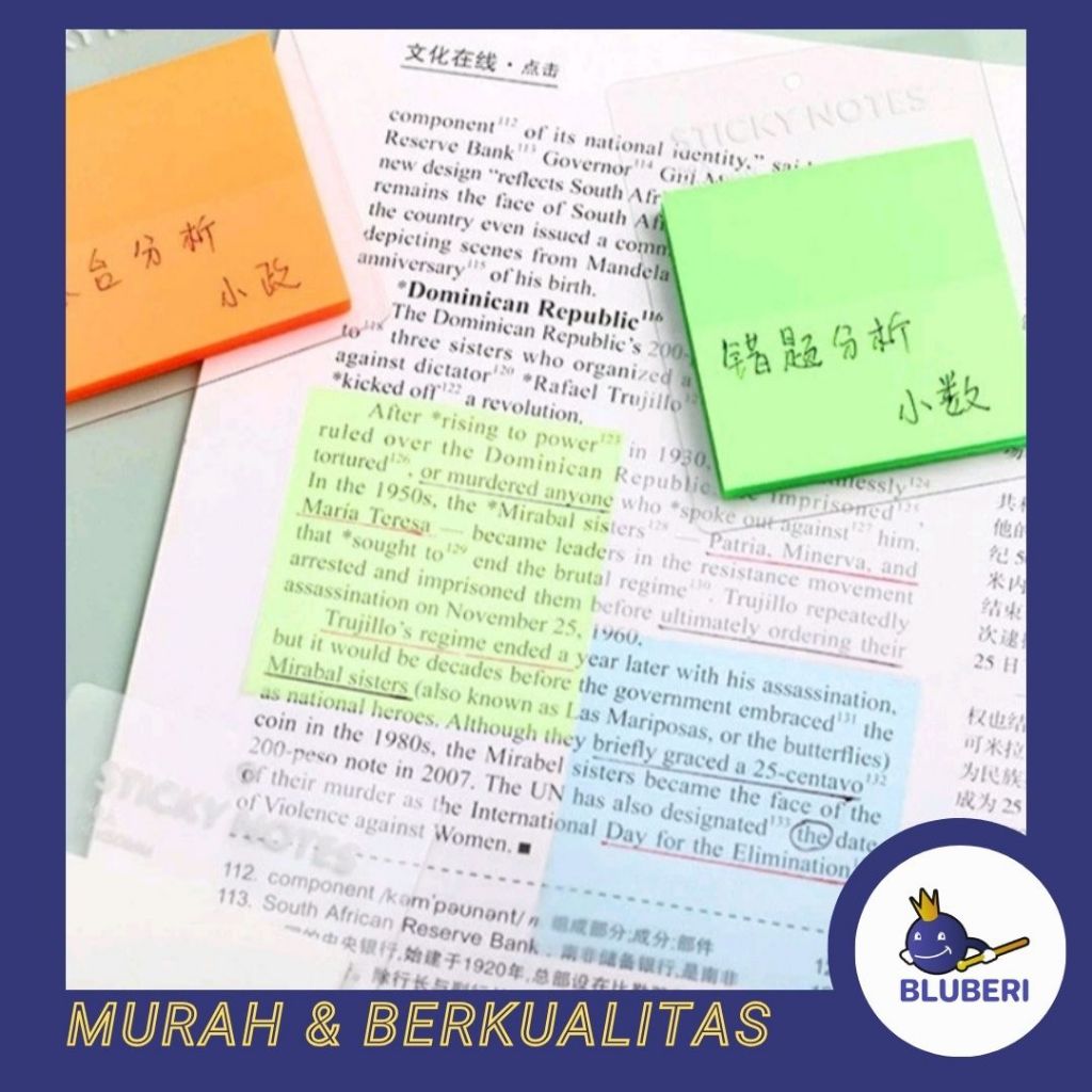 

BLUBERI | MEMO BENING INDEX STICKY NOTE TRANSPARANT STK8