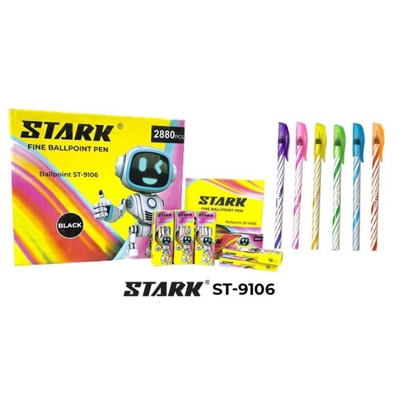 

1 Pack - Pulpen Ulir / Lilin STARK (isi 12 Pulpen)