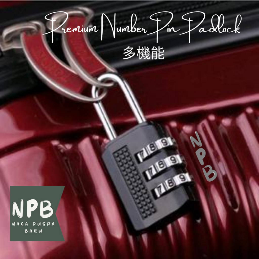 Gembok Pin Angka Premium Multifungsi - Gembok Kode Tas Koper Traveling - Gembok Kecil