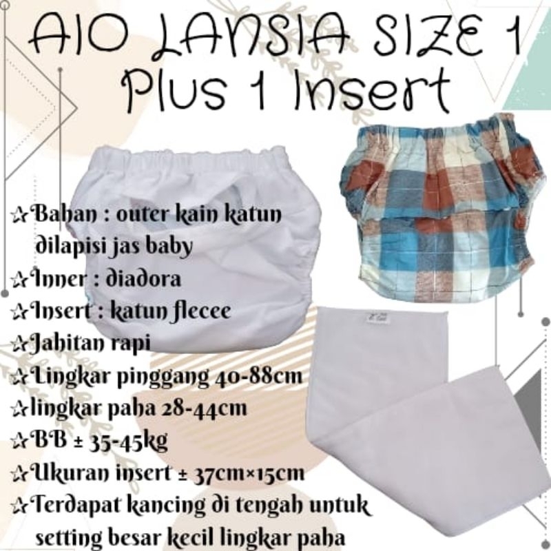 Clodi Dewasa Model Celana Size 1 Popok Kain Aio Lansia 35-45 kg