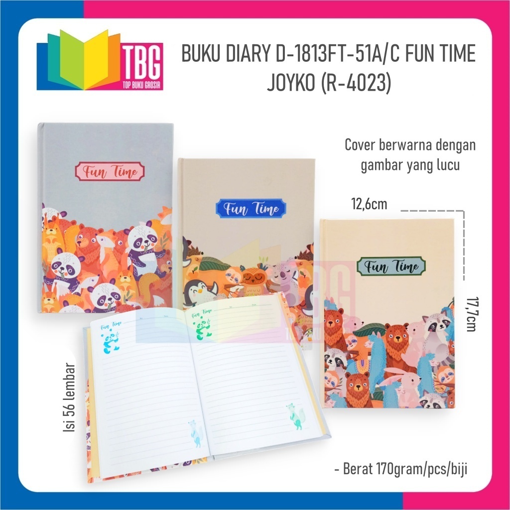 

1PCS BUKU DIARY D-1813FT-51A/C FUN TIME JOYKO / BUKU CATATAN/ NOTEBOOK/ AGENDA (R-4023)