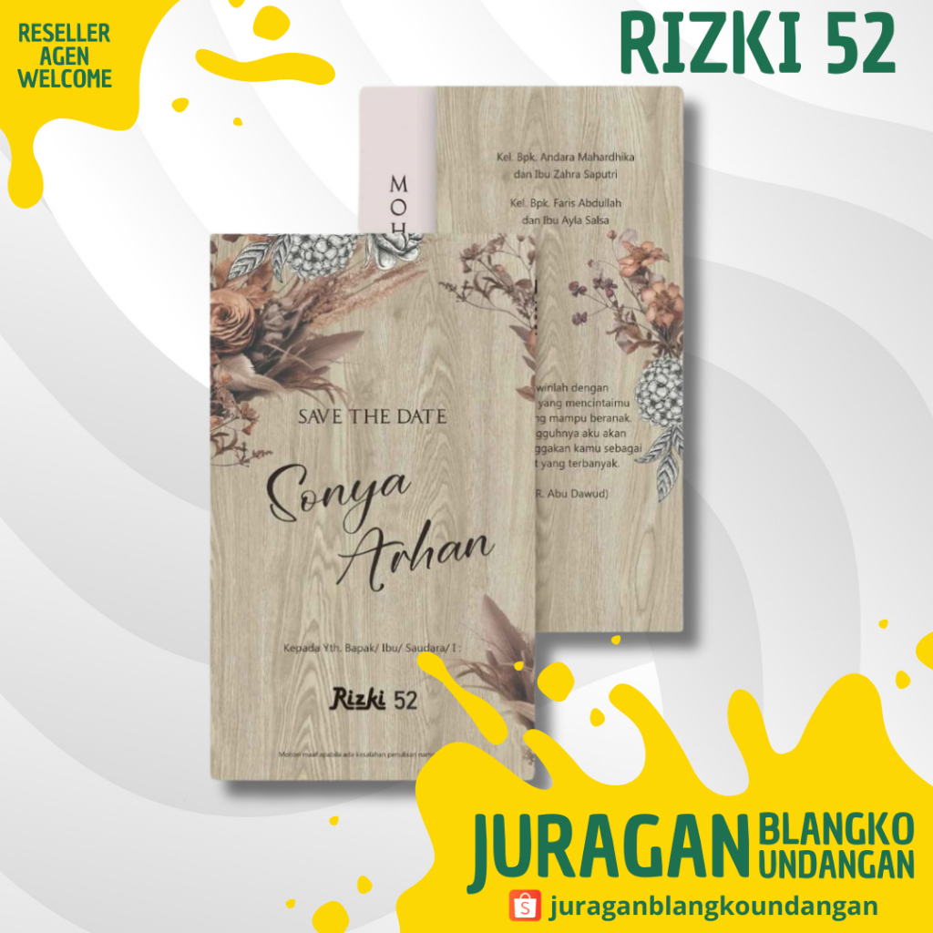 BLANGKO UNDANGAN RIZKI 52 | JURAGAN BLANGKO UNDANGAN