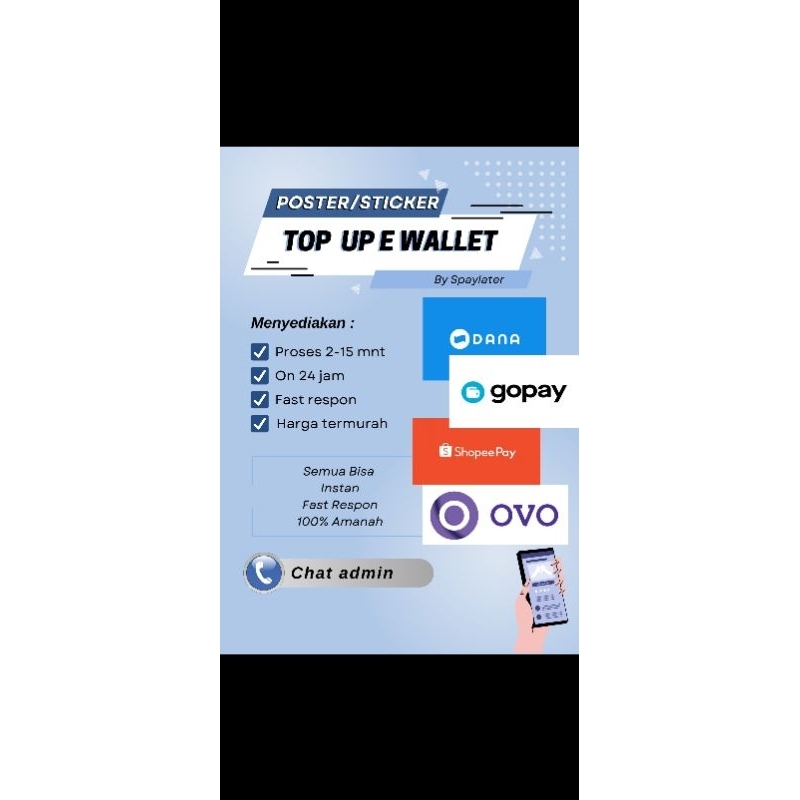 

pemesanan sticker top up semua e wallet fast respon