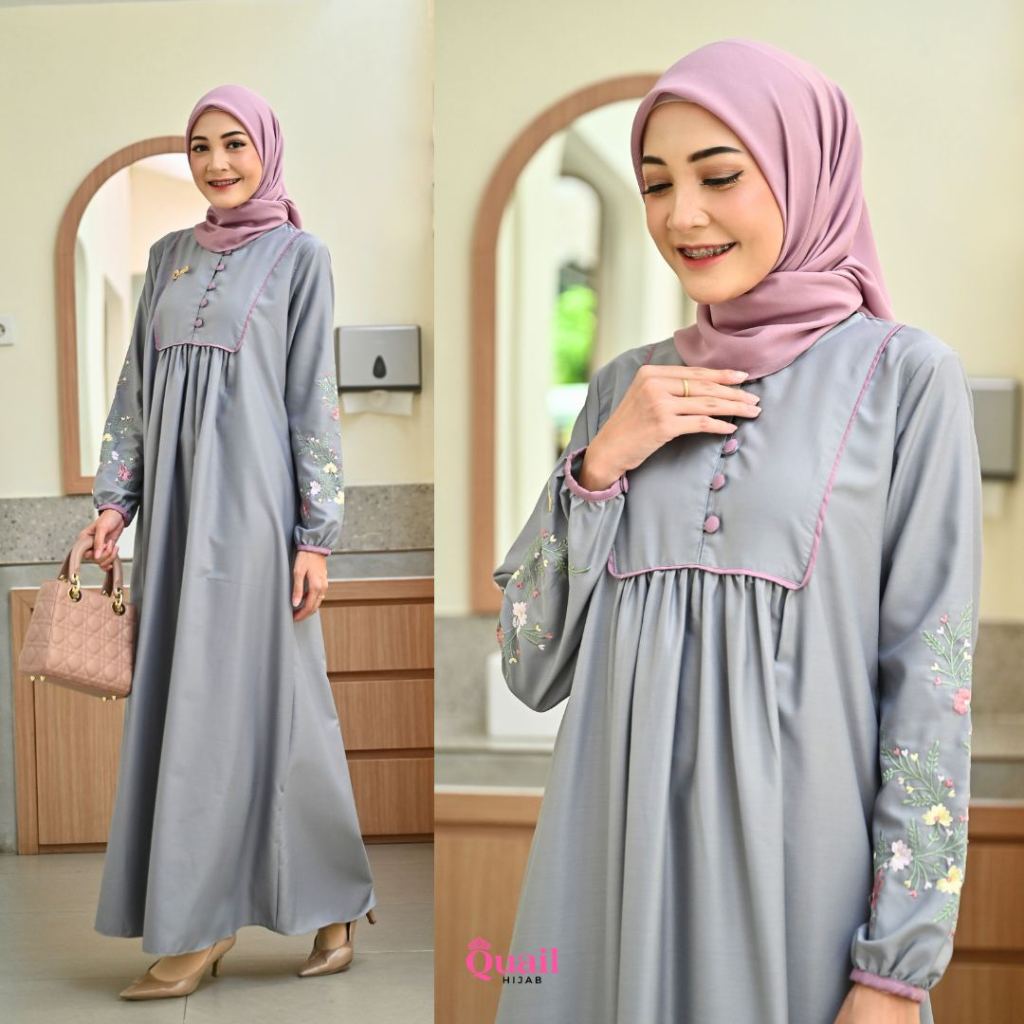 Gamis LYORA Quail Hijab Original Dress Cotton PD Premium Terbaru COD Distributor Resmi
