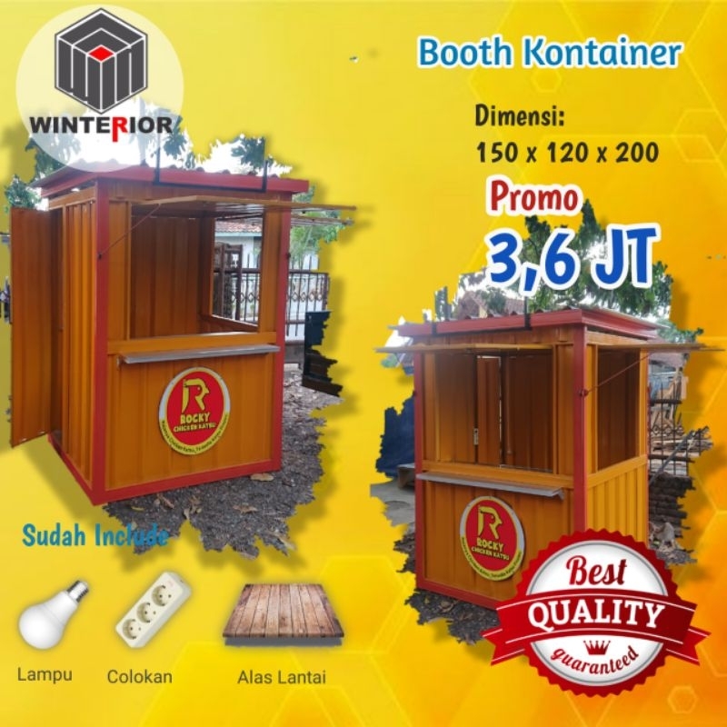Booth Kontainer / Booth Stand / Gerobak Kontainer / Bajaringan / Galvalum/ Booth Minimalis / Booth 150x120x200