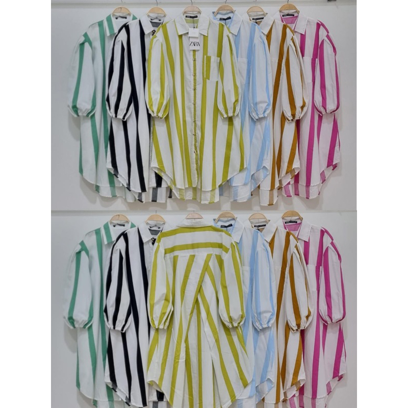 Zara hazel//tunik salur zara//tunik poplin zara//pakaianwanitasby